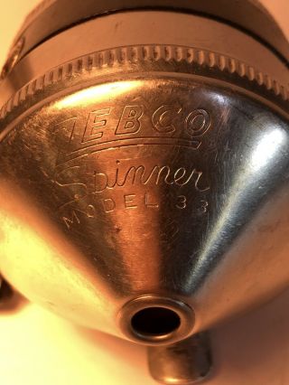 Vintage Zebco 33 Spinner Reel Usa Two Rivets Cleaned And Serviced.