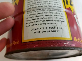 Vintage Coffee Can Tin Hills Bros Coffee San Francisco RARE 12 Cents Advertising 2