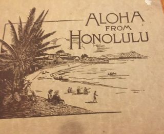 1919 Aloha From Honolulu Souvenir Photo Book Surfing Hula Dancers Vintage Hawaii