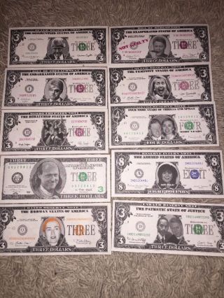 250 Vintage Clinton Monica On Simpson Novelty Dollar Bills By " Slick Times "