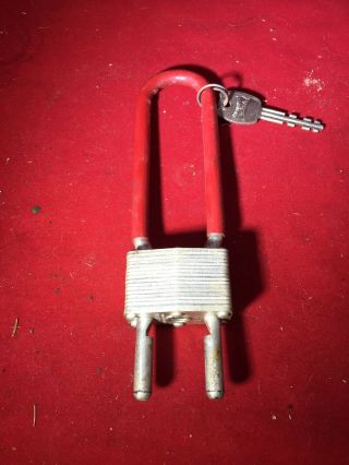 Vintage F27 Masterlock Padlock Extendable Lock With Keys