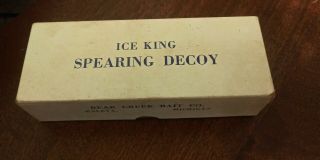 Vintage Spearing Ice Fishing Decoy Ice King Spearing Decoy Bear Creek Bait Co