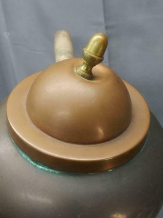 Vintage Antique Old Brass Copper Mission Era Arts & Crafts Modernist Teapot 6