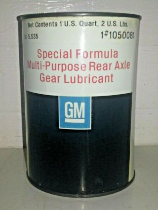 Vintage 1968 Gm Multi - Purpose Rear Axle Gear Lubricant General Motors Detroit Mi
