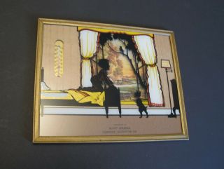 Vtg.  Silhouette Reverse Painted Advertising Picture W/thermometer - Bluff Springs