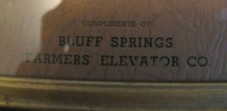 Vtg.  Silhouette Reverse Painted Advertising Picture w/Thermometer - Bluff Springs 2