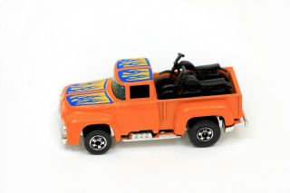 Vintage Hot Wheels Hi - Tail Hauler 56 Ford Pickup Orange W/ Roof Tampo Blackwall