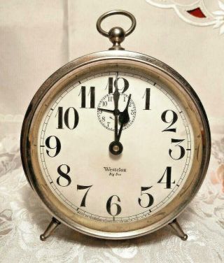 6 " Vintage Western Clock Westclox Big Ben Alarm Clock Peg Leg 1910