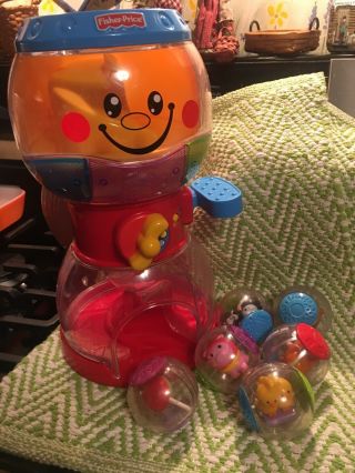 Vintage Fisher Price Gumball Machine With 6 Roll And Go Balls