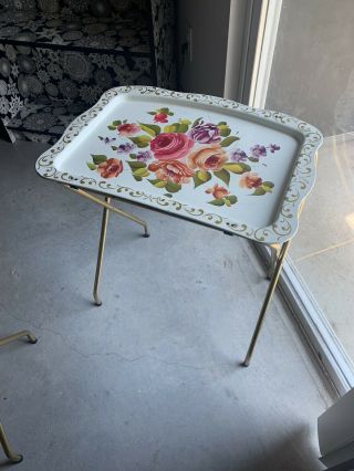 Vintage Cal Dak Mid - Century Serving Table With Tv Trays