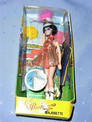 Vintage 1970s Dawn Majorette Kip Doll & Box