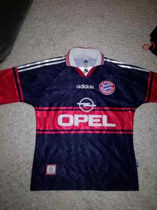 Fc Bayern Munich Adidas Strip 97/98 Away Strip Size S Vintage Retro