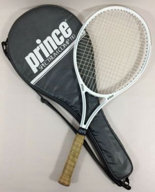 Prince Spectrum Comp 110 Tennis Racquet W/original Bag 4 1/2 " Grip Vtg 1986 Euc