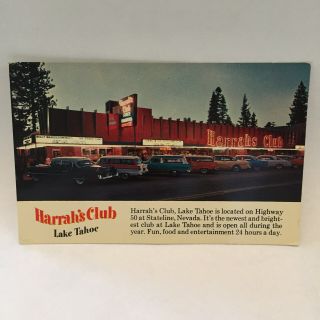 Vintage Postcard South Lake Tahoe Nevada Harrah 