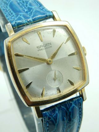 Vintage Swiss Made Gruen 17 Jewel Mens Wist Watch Cal.  N 510 R Gold Toned 2