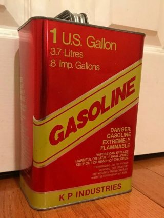 Vintage 1 Gal Metal Gasoline Gas Can 70s 80s Fuel Kp Industries