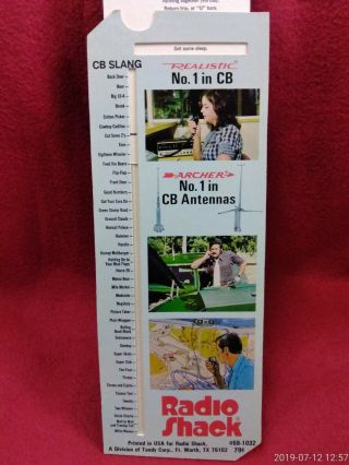 Vintage Radio shack Realistic CB Radio Slide Chart 10 Codes & Slang Lingo Guide 2