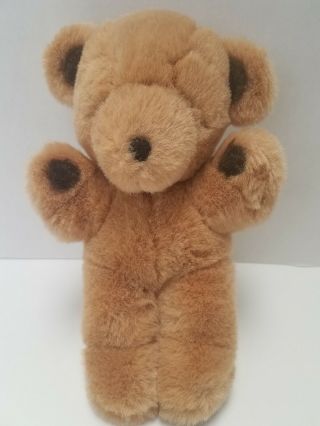 Gund Small 9 " Stitch Teddy Bear Plush Light Dark Brown 1979 Stuffed Animal Vtg