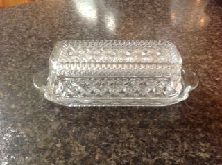 Vintage Crystal Butter Dish With Lid