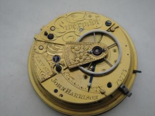 John Harrison Liverpool Lever Fusee Movement 43mm Wide Dial Sn13,  773 Ca 1820?