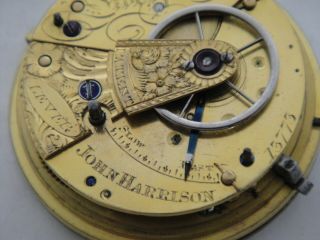 John Harrison Liverpool lever fusee movement 43mm wide dial sn13,  773 Ca 1820? 4