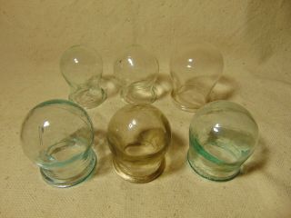 6 Pc Antique Medical Blood Letting Bleeding Cupping Glass Cups Bottle Vintage