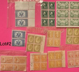 Vintage 44 Us Postage Stamps - Some In Blocks - 1,  6,  8,  9,  10,  16 Cent