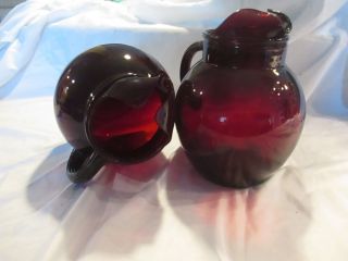 Vintage Anchor Hocking Ruby Red Ball Pitcher