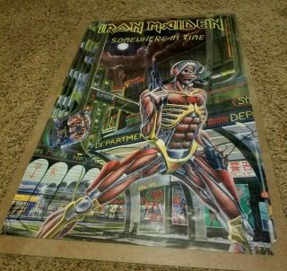 Vintage Iron Maiden Somewhere In Time Poster Funky