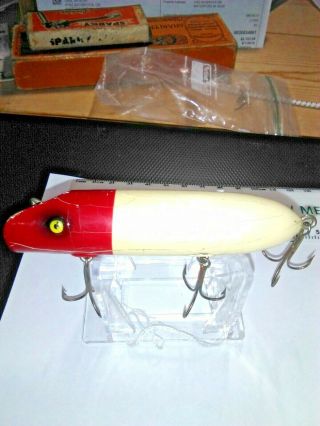 Old Lure Classic Topwater Red/white Bass Oreno Lure Vintage Bass Bait.