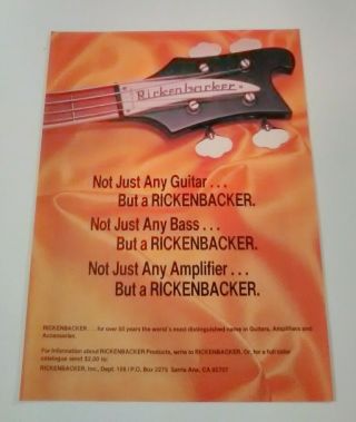 Vintage Rickenbacker Bass Guitar Promo Ad