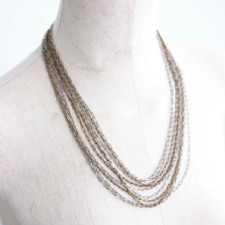 Vintage Gold & Silver Tone Chain Link Necklace: Marked / Signed West German
