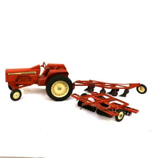 Vintage Ertl Toy Allis - Chalmers One - Ninety Tractor,  And Plows 1:16 Scale