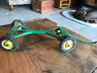 Vintage Ertl Eska 1/16 John Deere Flare Box Wagon Running Gear Metal Farm Toy