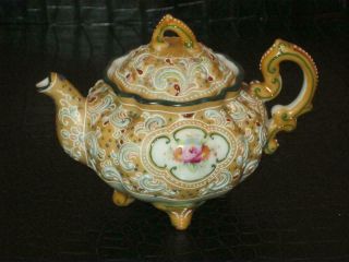 Stunning Vintage Noritake Porcelain Miniature Teapot