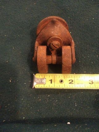 4 Vintage Antique Cast Iron Double Wheel Swivel Casters Wheels Old Industrial 5