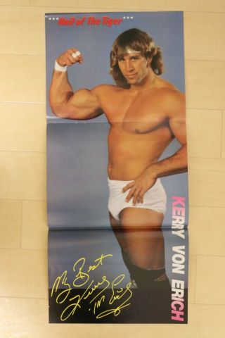 Kerry Von Erich Vintage Poster Japan Pro Wrestling Njpw Ajpw Wwe Wwf