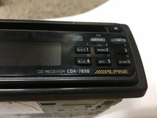 Alpine CDA - 7838 AM/FM CD receiver Car Cd Player Vintage Rare 2