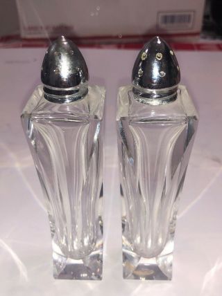 Vintage Made In Germany Crystal Salt And Pepper Shakers 5.  75 "