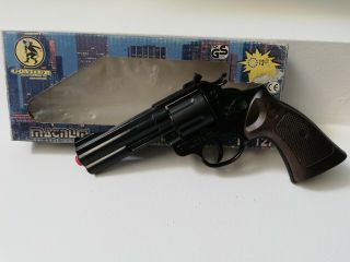 Vintage Rare Toy Magnum Gun Gonher No 127 Metal Die Cast