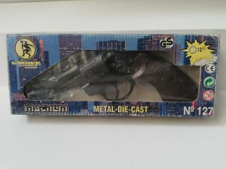 Vintage RARE Toy Magnum Gun GONHER No 127 Metal Die Cast 8