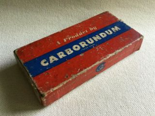 4 " Vintage Carborundum Brand Sharpening Stone W/ Box Vg