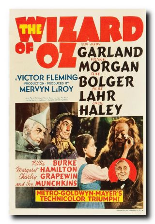 The Wizard Of Oz 1939 Vintage Movie Poster Art 24x36