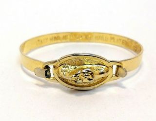 Vintage Italy Mod.  Dep.  24 Kt Gold Plated Pendant Bangle Bracelet