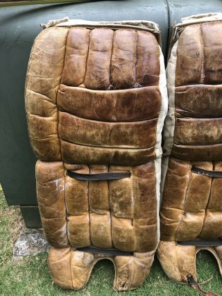 Vintage Cooper Leather Ice Hockey Goalie Pads,  Blocker And Glove 2