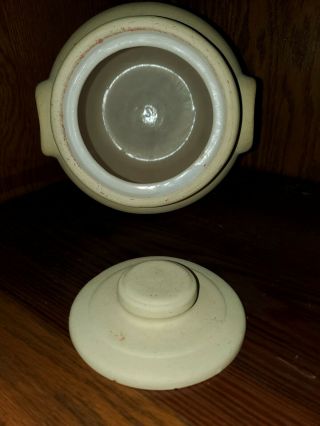 Vintage/Antique Yellowware,  Earthenware Stoneware Crock Cookie Jar with Lid 6