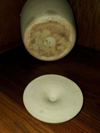 Vintage/Antique Yellowware,  Earthenware Stoneware Crock Cookie Jar with Lid 7