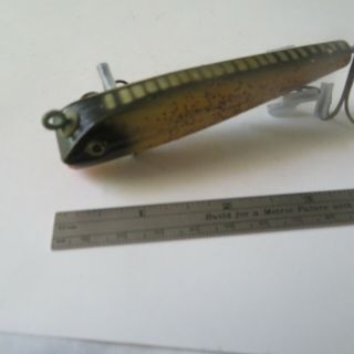Fishing Lure Vintage 3¾ " Creek Chub Wood Darter Silver Flash