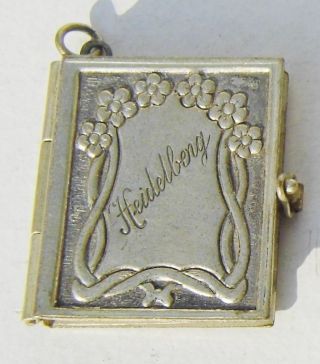 Antique Souvenir Heidelberg Miniature Book Photo Album Locket Pendant Charm Tour