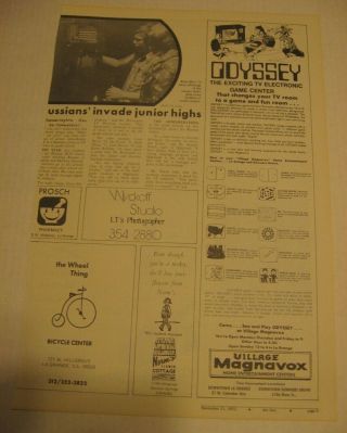 Vintage 1973 Paper Print Ad for Magnavox Odyssey 1 La Grange Downers Grove IL 2